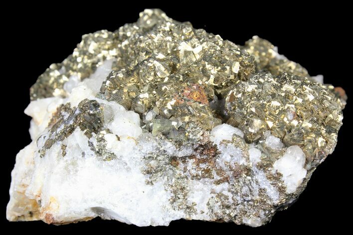 Pyrite On Calcite - El Hammam Mine, Morocco #80741